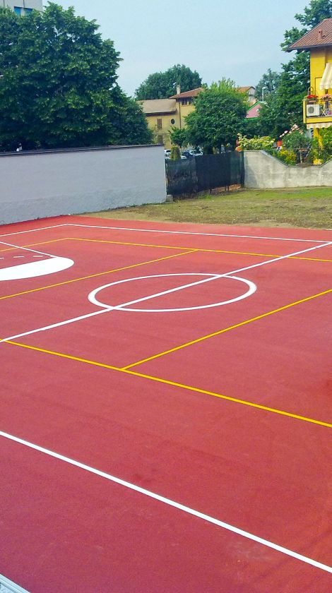 Pavimenti in resina per impianto sportivo basket palestra piscina